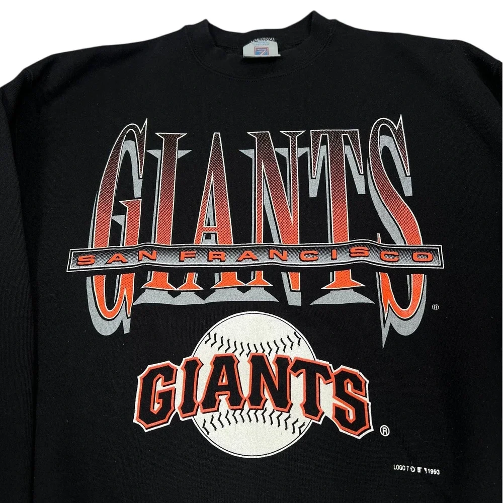 Logo 7 San Francisco Giants Sweatshirt Men XL Black Vintage 1993 MLB Graphic - Picture 2 of 6